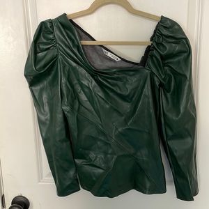 Zara asymmetrical vegan leather top
